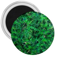 Jungle Green Abstract Art 3  Magnets by SpinnyChairDesigns