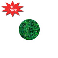 Jungle Green Abstract Art 1  Mini Buttons (10 Pack)  by SpinnyChairDesigns