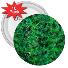 Jungle Green Abstract Art 3  Buttons (10 Pack)  by SpinnyChairDesigns