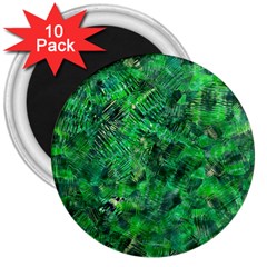 Jungle Green Abstract Art 3  Magnets (10 Pack)  by SpinnyChairDesigns