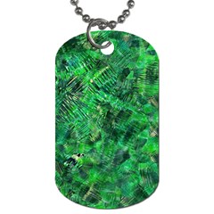 Jungle Green Abstract Art Dog Tag (one Side) by SpinnyChairDesigns