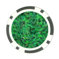 Jungle Green Abstract Art Poker Chip Card Guard by SpinnyChairDesigns