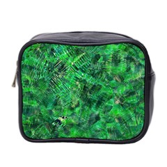 Jungle Green Abstract Art Mini Toiletries Bag (two Sides) by SpinnyChairDesigns