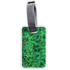 Jungle Green Abstract Art Luggage Tag (one Side) by SpinnyChairDesigns