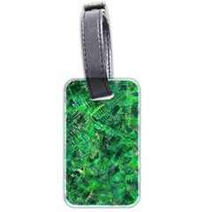 Jungle Green Abstract Art Luggage Tag (two Sides) by SpinnyChairDesigns