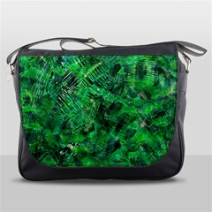 Jungle Green Abstract Art Messenger Bag by SpinnyChairDesigns