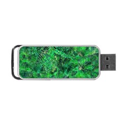 Jungle Green Abstract Art Portable Usb Flash (one Side) by SpinnyChairDesigns