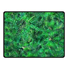 Jungle Green Abstract Art Double Sided Fleece Blanket (small)  by SpinnyChairDesigns