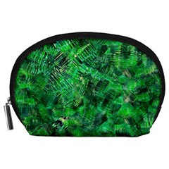 Jungle Green Abstract Art Accessory Pouch (large) by SpinnyChairDesigns