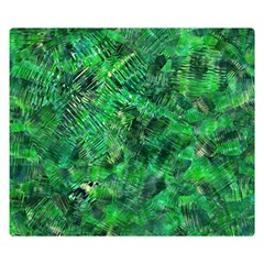 Jungle Green Abstract Art Double Sided Flano Blanket (small)  by SpinnyChairDesigns