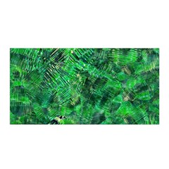 Jungle Green Abstract Art Satin Wrap by SpinnyChairDesigns