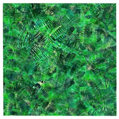 Jungle Green Abstract Art Wooden Puzzle Square by SpinnyChairDesigns