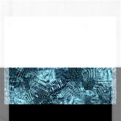 Teal Turquoise Abstract Art Rectangular Jigsaw Puzzl by SpinnyChairDesigns