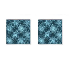 Teal Turquoise Abstract Art Cufflinks (square) by SpinnyChairDesigns