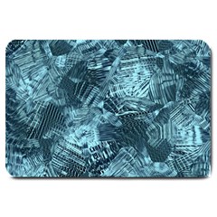 Teal Turquoise Abstract Art Large Doormat  by SpinnyChairDesigns