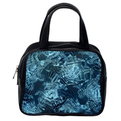 Teal Turquoise Abstract Art Classic Handbag (one Side) by SpinnyChairDesigns