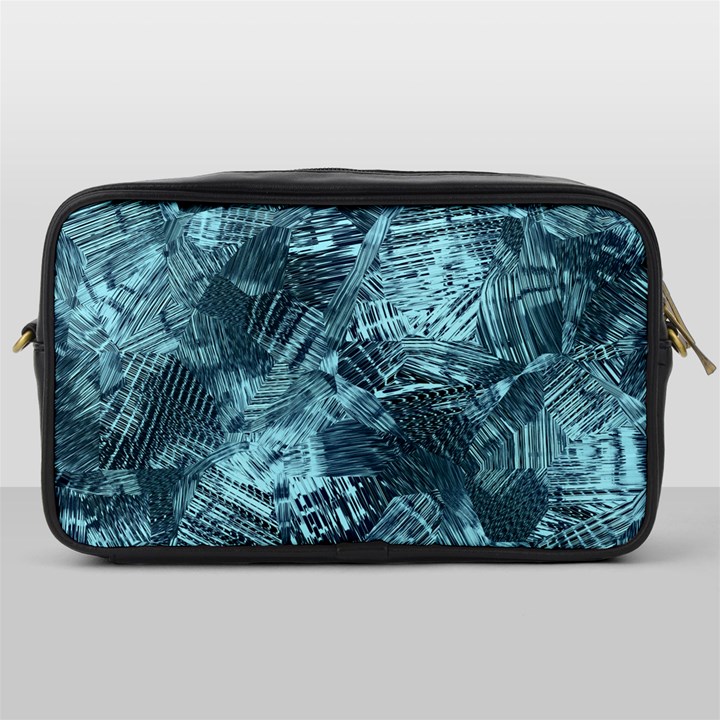 Teal Turquoise Abstract Art Toiletries Bag (One Side)