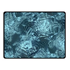 Teal Turquoise Abstract Art Fleece Blanket (small) by SpinnyChairDesigns