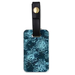 Teal Turquoise Abstract Art Luggage Tag (one Side) by SpinnyChairDesigns