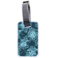 Teal Turquoise Abstract Art Luggage Tag (two Sides) by SpinnyChairDesigns