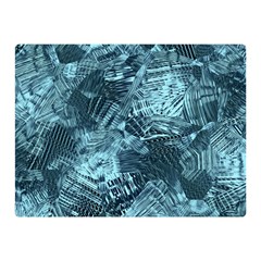 Teal Turquoise Abstract Art Double Sided Flano Blanket (mini)  by SpinnyChairDesigns