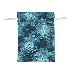 Teal Turquoise Abstract Art Lightweight Drawstring Pouch (s) by SpinnyChairDesigns