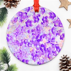 Purple Spring Flowers Ornament (round) by DinkovaArt