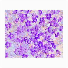 Purple Spring Flowers Small Glasses Cloth (2 Sides) by DinkovaArt