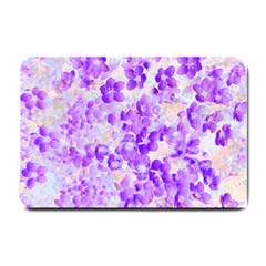 Purple Spring Flowers Small Doormat  by DinkovaArt