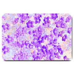 Purple Spring Flowers Large Doormat  by DinkovaArt