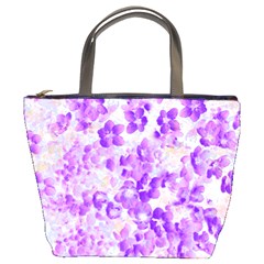 Purple Spring Flowers Bucket Bag