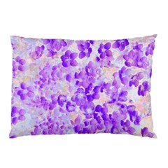 Purple Spring Flowers Pillow Case by DinkovaArt