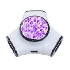 Purple Spring Flowers 3-port Usb Hub by DinkovaArt