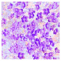 Purple Spring Flowers Wooden Puzzle Square by DinkovaArt