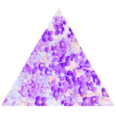 Purple Spring Flowers Wooden Puzzle Triangle by DinkovaArt