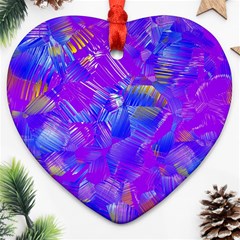 Fuchsia Magenta Abstract Art Ornament (heart) by SpinnyChairDesigns