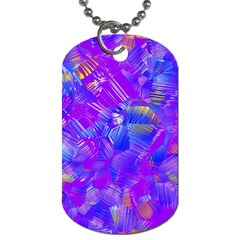 Fuchsia Magenta Abstract Art Dog Tag (two Sides) by SpinnyChairDesigns