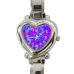 Fuchsia Magenta Abstract Art Heart Italian Charm Watch by SpinnyChairDesigns