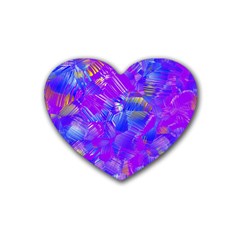 Fuchsia Magenta Abstract Art Heart Coaster (4 Pack)  by SpinnyChairDesigns