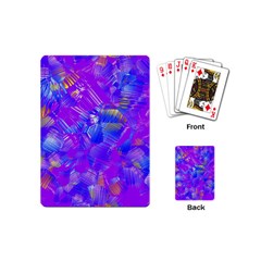 Fuchsia Magenta Abstract Art Playing Cards Single Design (mini) by SpinnyChairDesigns