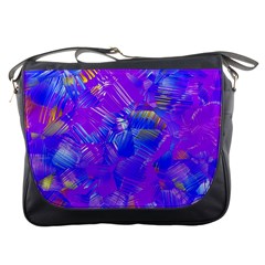 Fuchsia Magenta Abstract Art Messenger Bag by SpinnyChairDesigns