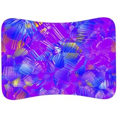 Fuchsia Magenta Abstract Art Velour Seat Head Rest Cushion by SpinnyChairDesigns