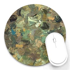 Earth Colors Abstract Art Round Mousepads by SpinnyChairDesigns