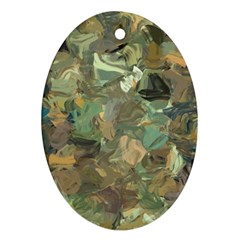 Earth Colors Abstract Art Ornament (oval) by SpinnyChairDesigns