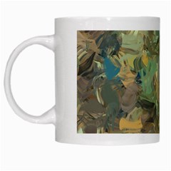 Earth Colors Abstract Art White Mugs by SpinnyChairDesigns