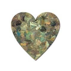 Earth Colors Abstract Art Heart Magnet by SpinnyChairDesigns