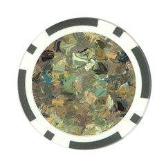 Earth Colors Abstract Art Poker Chip Card Guard by SpinnyChairDesigns