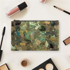 Earth Colors Abstract Art Cosmetic Bag (medium) by SpinnyChairDesigns