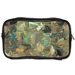 Earth Colors Abstract Art Toiletries Bag (one Side) by SpinnyChairDesigns