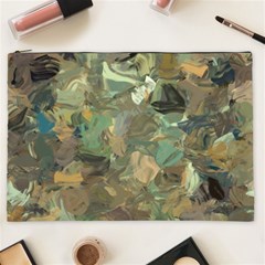 Earth Colors Abstract Art Cosmetic Bag (xxl) by SpinnyChairDesigns